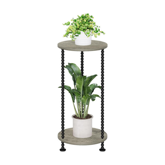 YINMIT Plant Stand Indoor, 2 Tier Small Plant Stand with Metal Spindle Leg | Narrow Corner Plant Table for Living Room
