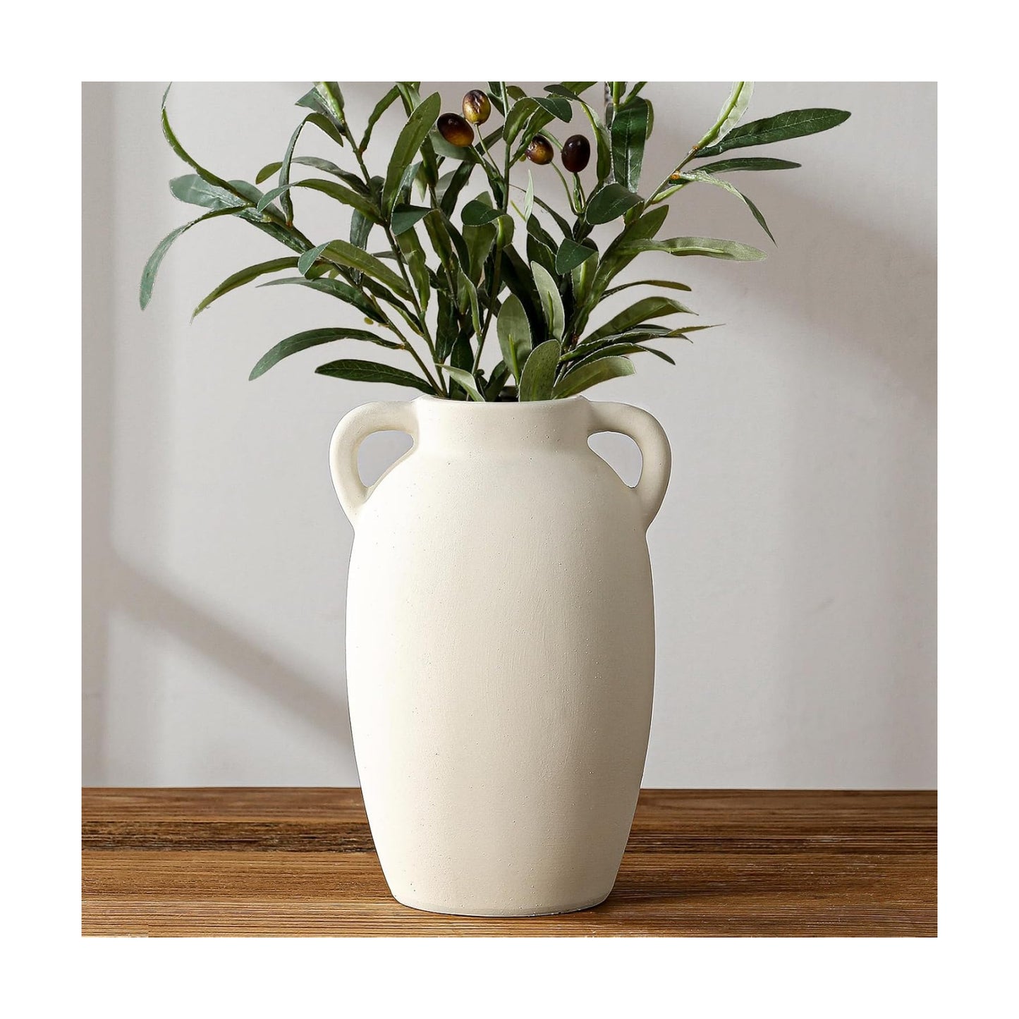 Ceramic Vase-Boho Decorative Vase / White