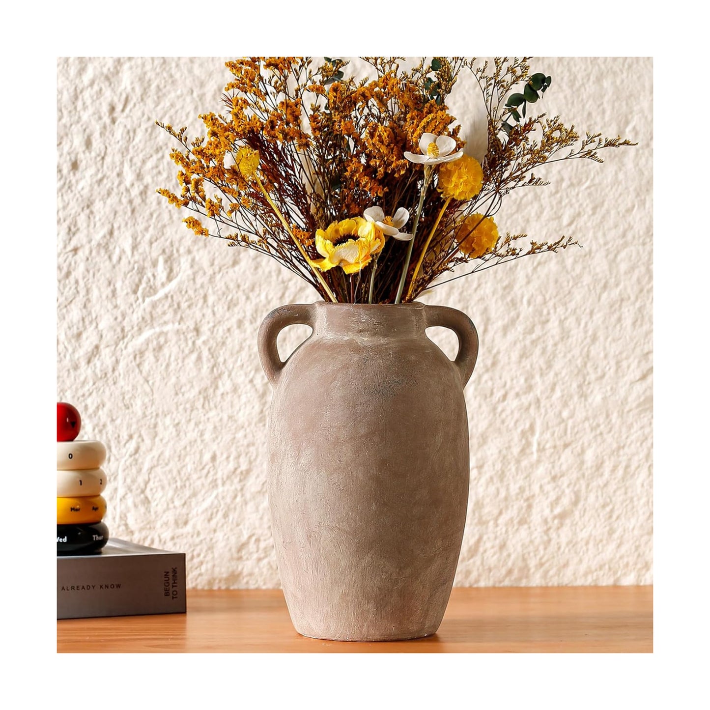 Ceramic Vase-Boho Decorative Vase / Brown