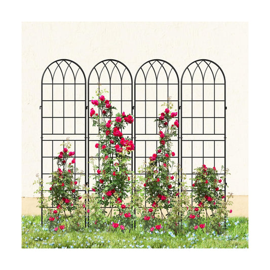 4 Pack Garden Trellis for Climbing Plants, 59 Inch Metal Trellis | Decorative Plant Support Trellis for Climbing Plants