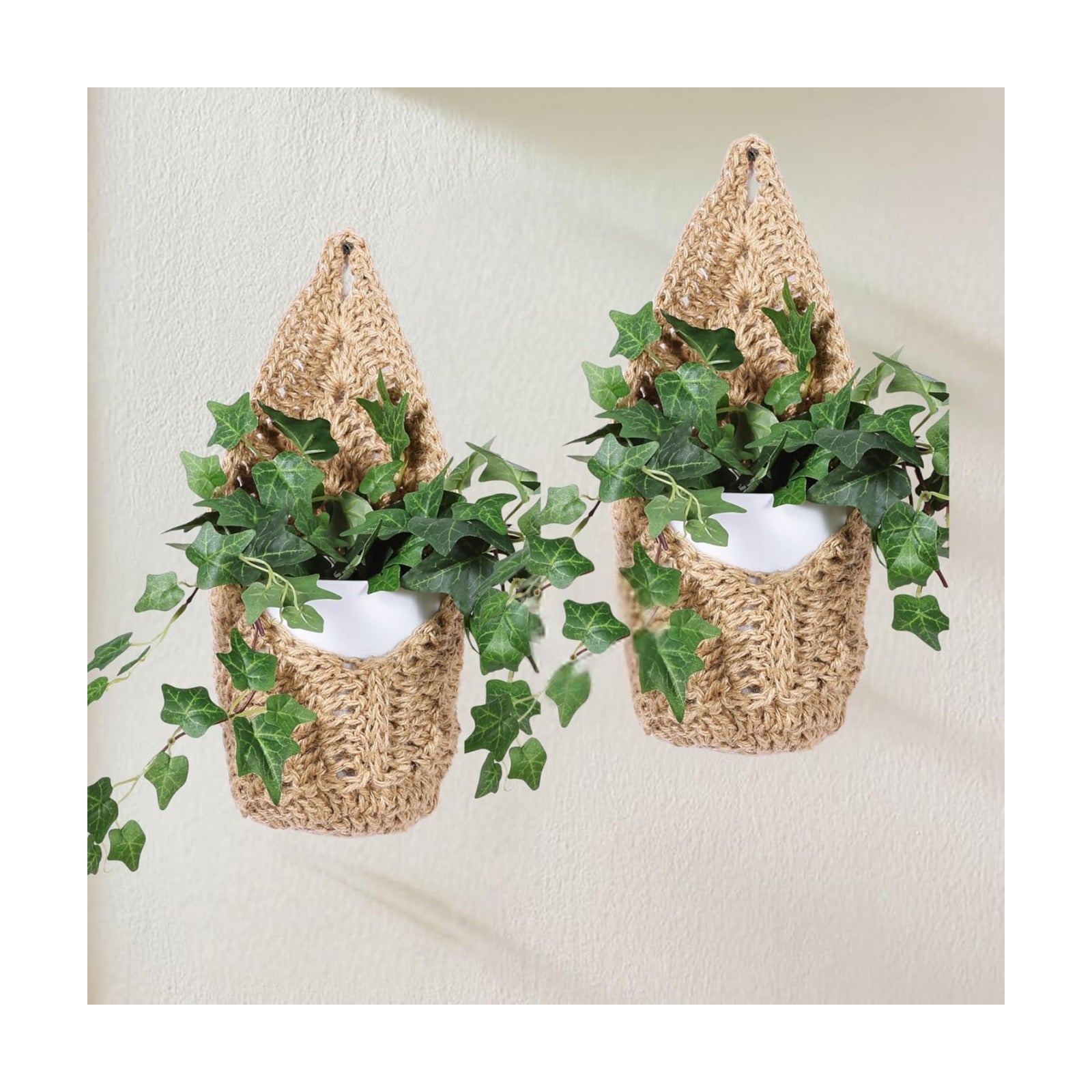 Macrame Wall Plant Hanger / Brown / Large / Set of 2