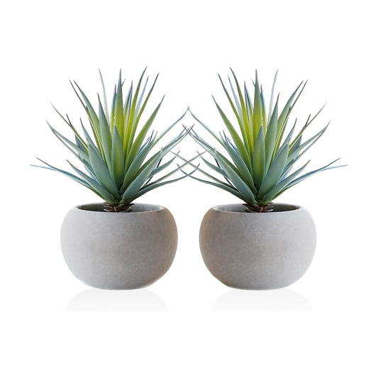 Jahe Agave Artificial Plants / Gray / 8.07 Inch / Set of 2