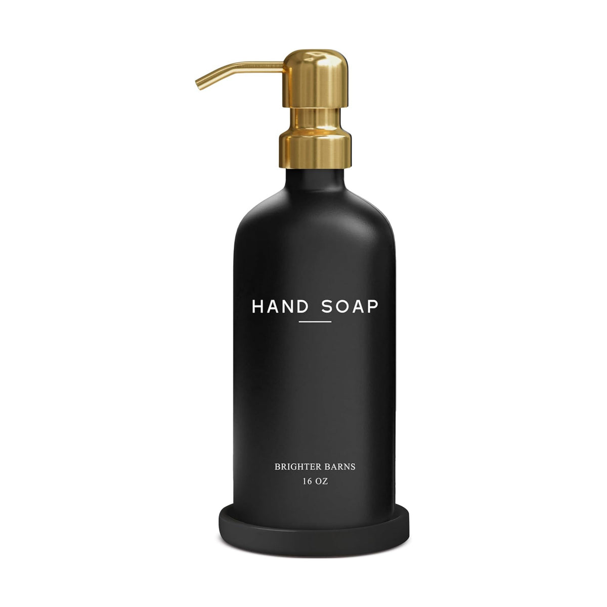 Luxury Glass Hand Soap Dispenser Bathroom Set by Brighter Barns - Refillable Glass Bottle Set - Hand Soap Dispenser for