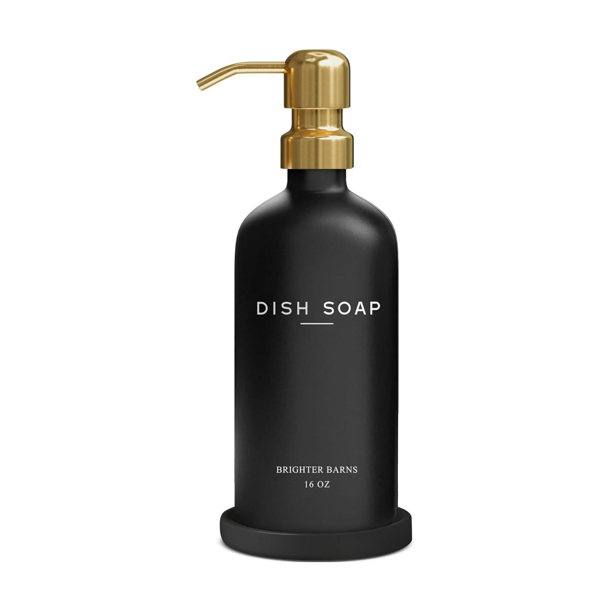 Luxury Glass Dish Soap Dispenser for Kitchen Sink by Brighter Barns - Refillable Glass Kitchen Soap Dispenser Set