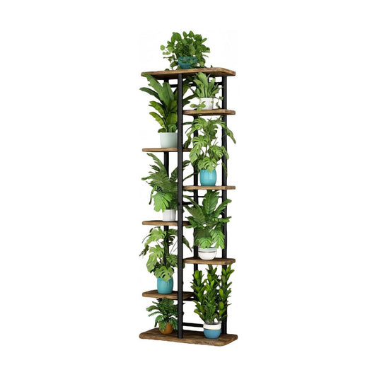 LINZINAR Plant Stand Indoor 8 Tier Metal Corner Tall Flower Shelf | Plant Rack for Multiple Plants, Tiered Flower Plant
