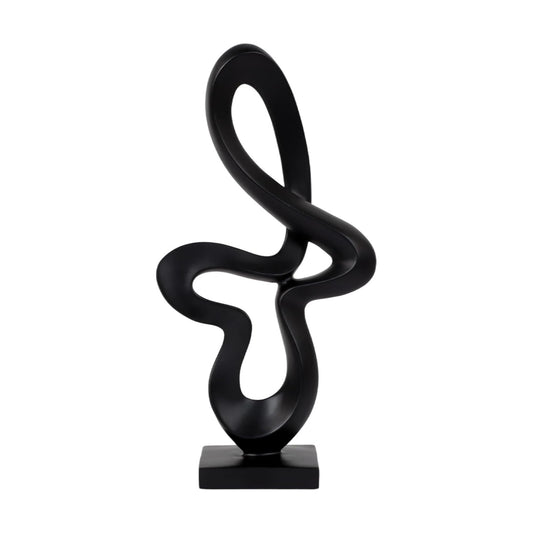 Modern Abstract Ribbon Statue Decor / Black