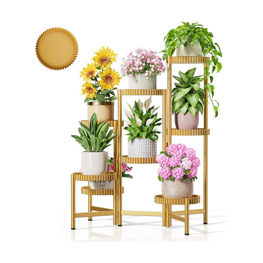 Stand Plants, 8 Tier Metal Tiered Plant Stands Indoor, Corner Flodable Plant Stand Outdoor Planter Flower Pot for
