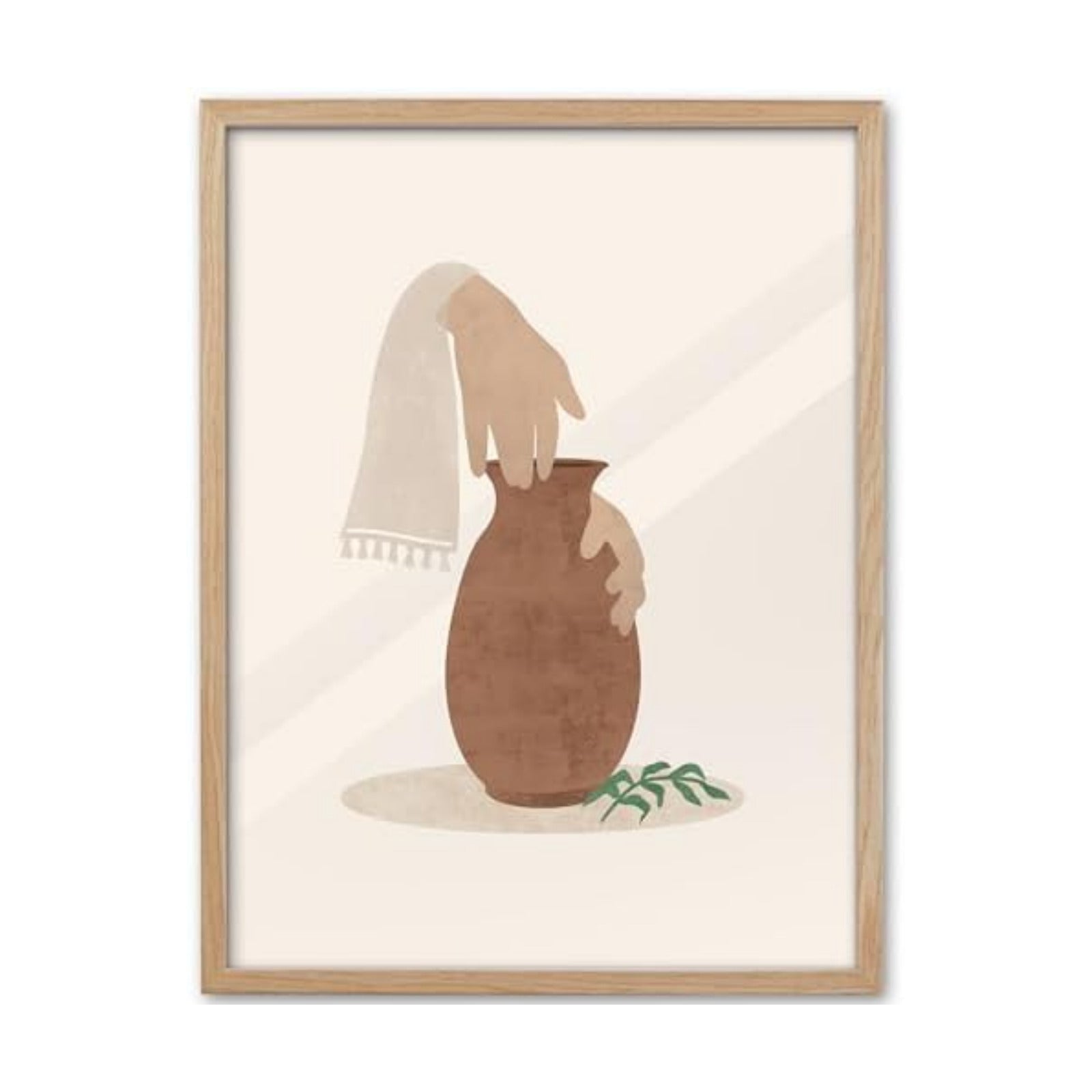 KensTro 16x20 Oak Framed Potter and Clay Christian Wall Art