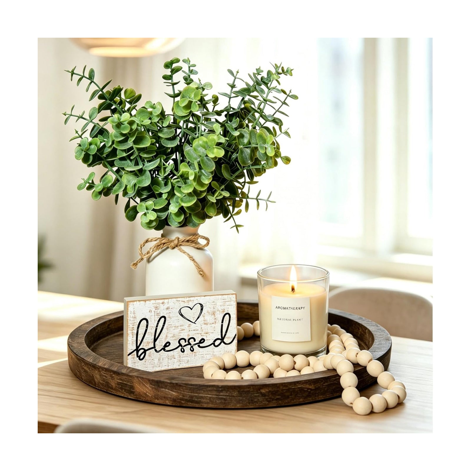 Rustic Modern Farmhouse Decor for Your Living Room / Brown / Set of 6