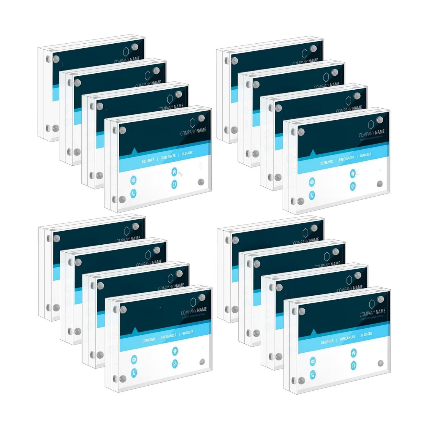 24 Pcs 2.5 x 3.5 Inch Mini Acrylic Picture Frames, Clear Acrylic Photo Business Card Frame Desktop Display Double Sided