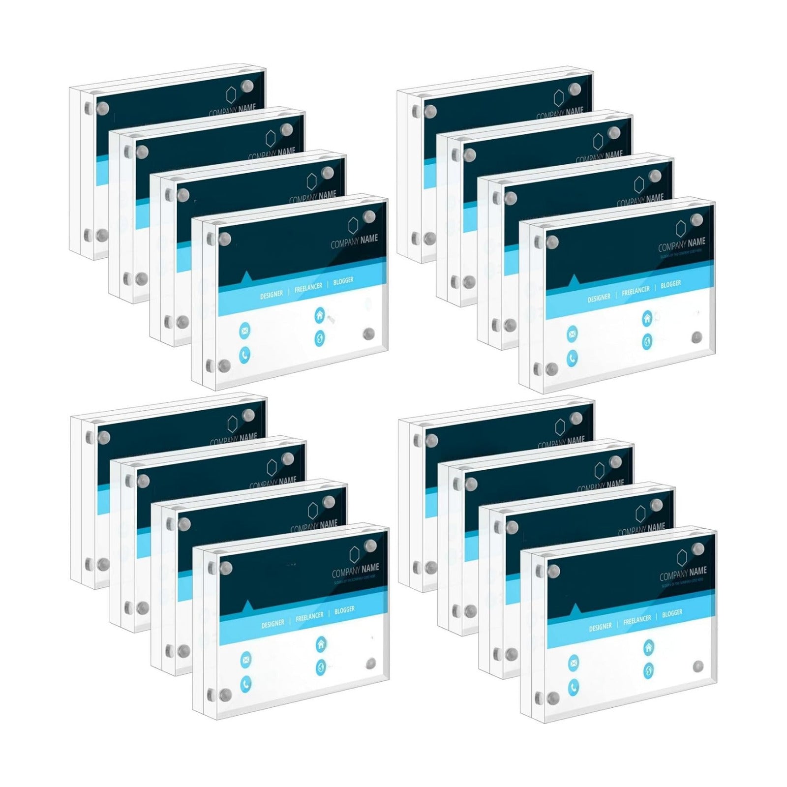 24 Pcs 2.5 x 3.5 Inch Mini Acrylic Picture Frames, Clear Acrylic Photo Business Card Frame Desktop Display Double Sided