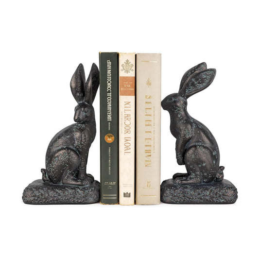 Rabbit Bookends / Heavy Resin Book Holder