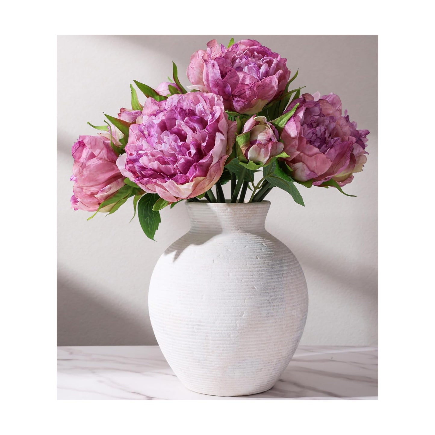 Ceramic Flower Vase Home Decor / 7.4 In - Antique White / 7.4 Inch