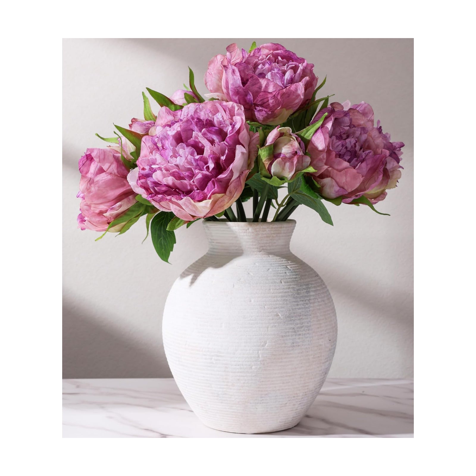 Ceramic Flower Vase Home Decor / 7.4 In - Antique White / 7.4 Inch