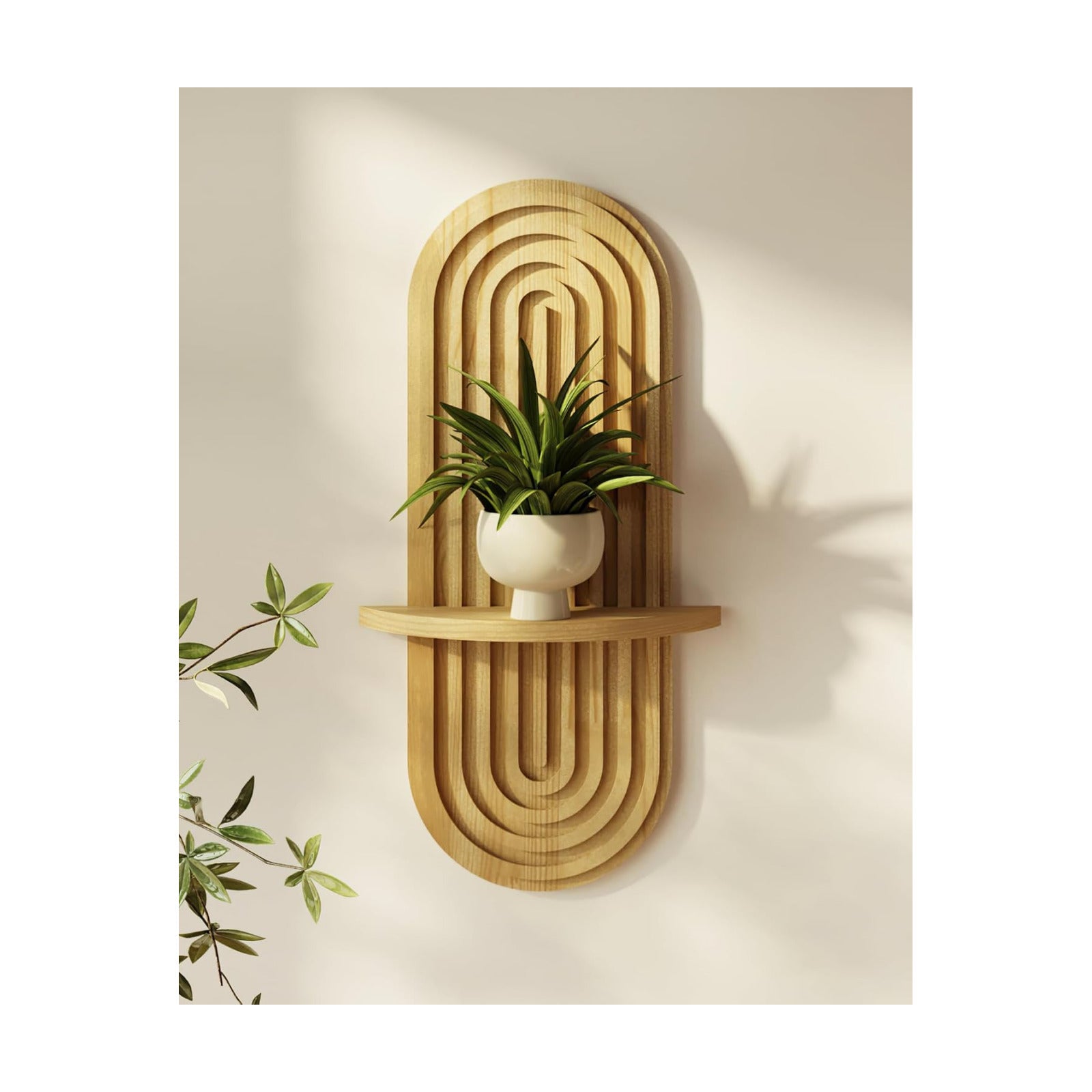 1-Tier Floating Shelves / Natural / 16.9'' Single
