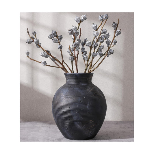 Ceramic Flower Vase Home Decor / 7.4 In - Black Gold / 7.4 Inch