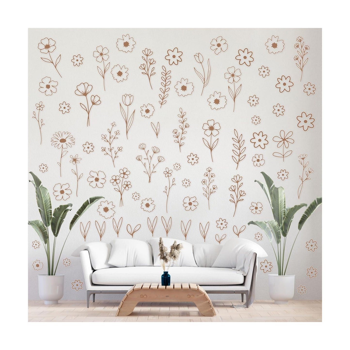 Wildflower Wall Stickers / Brown / Set of 160