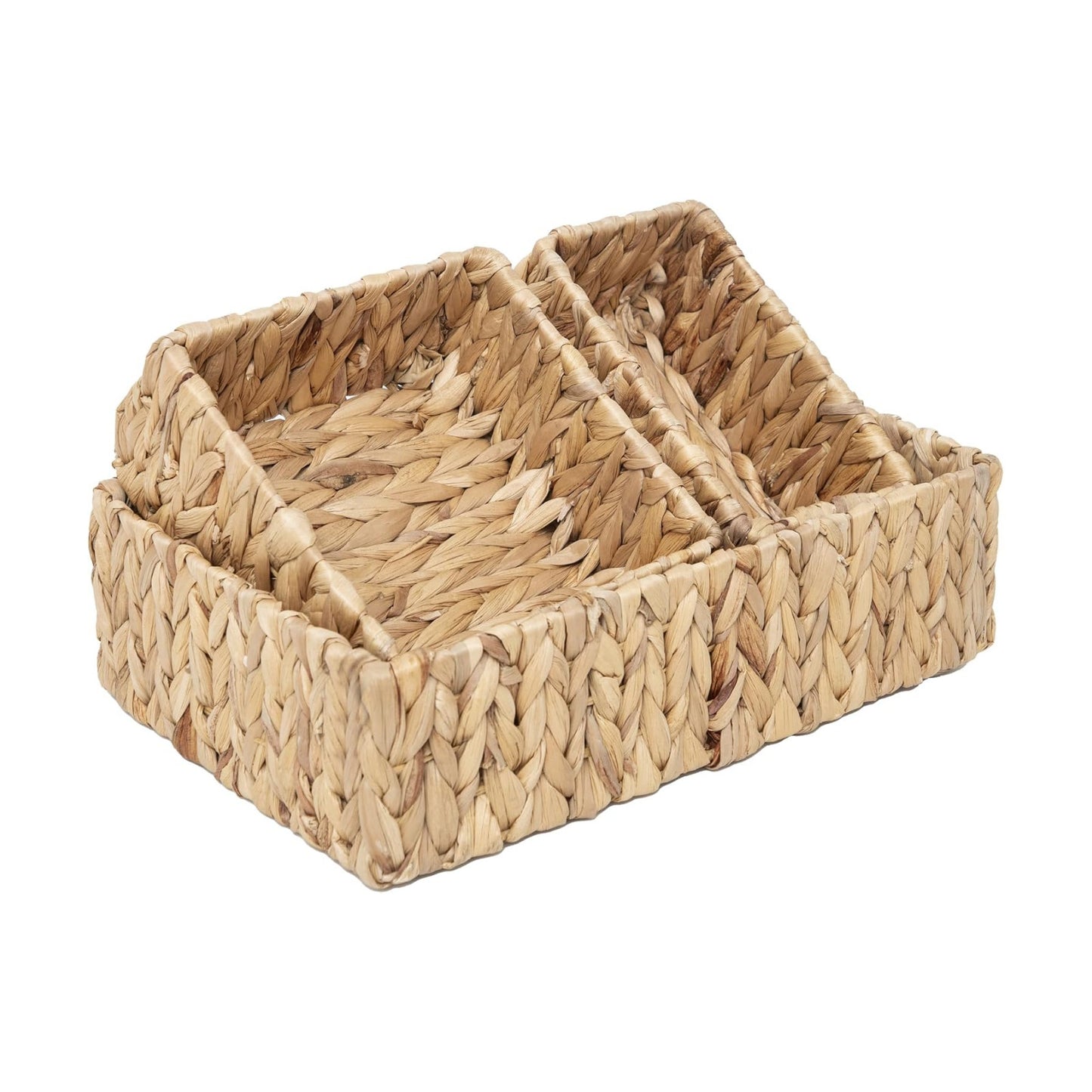 Water Hyacinth Wicker Baskets / Natural / Set of 3