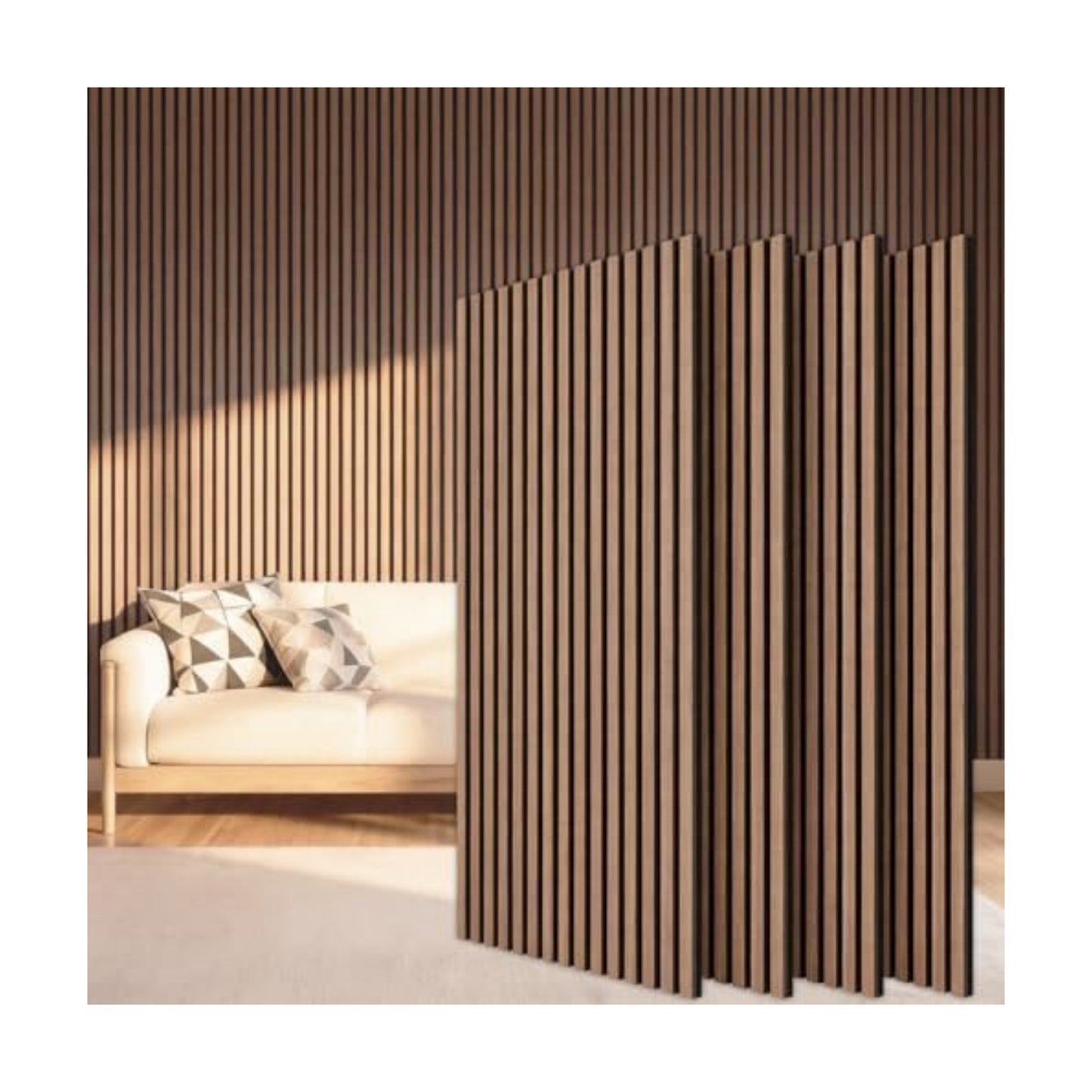 TONOR Wood Slatwall Panels, 4 Pack 47.2" x 23.6"/ 120 x60cm(31ft²) Acoustic Wall Panels, Wood Slat Acoustic Panels for