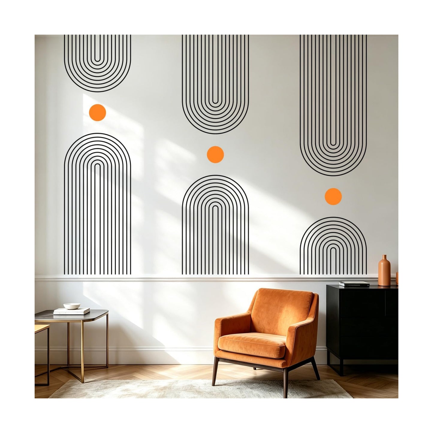 Boho Mid-Century Arch Wall Decals Peel and Stick / Boho#4 / Large