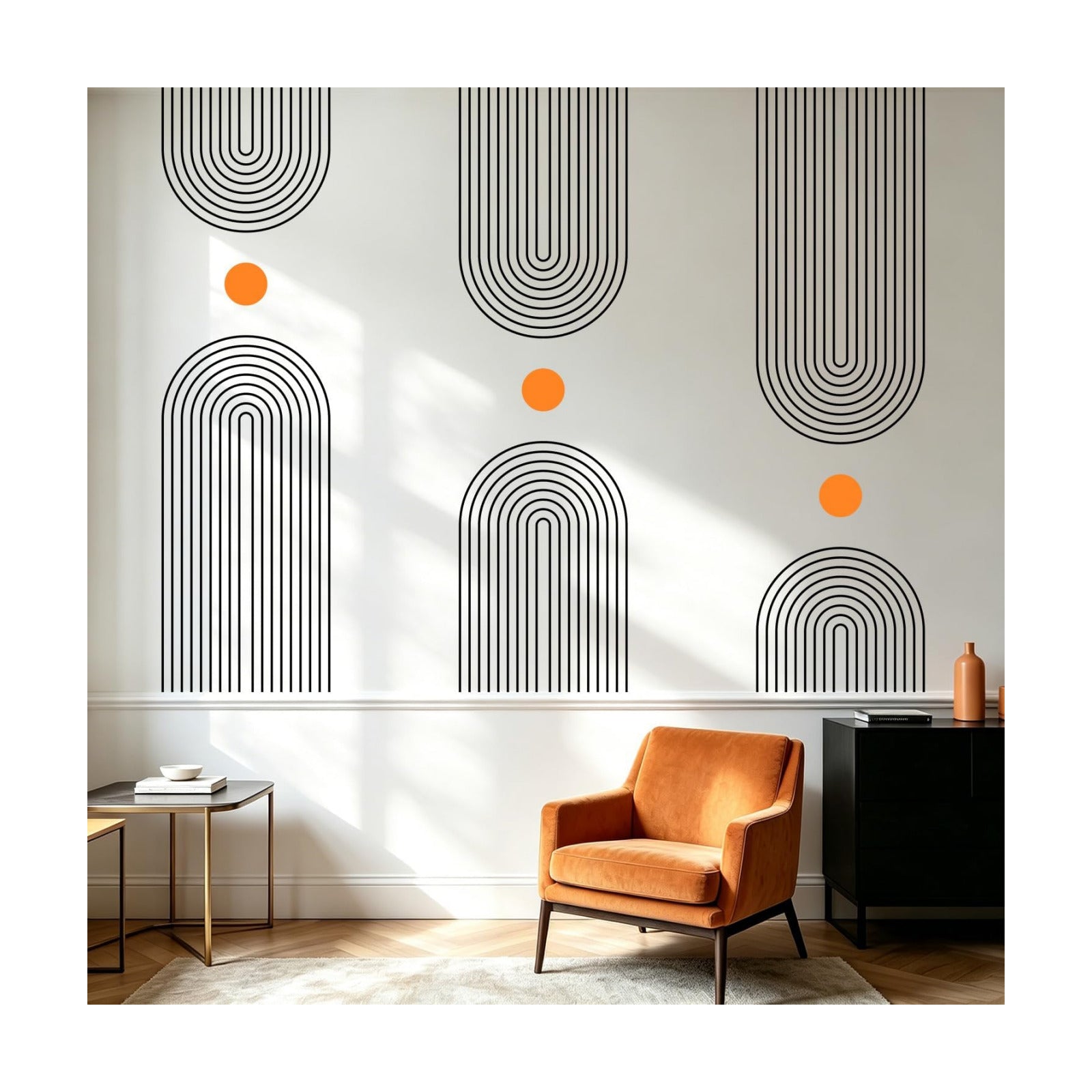 Boho Mid-Century Arch Wall Decals Peel and Stick / Boho#4 / Large