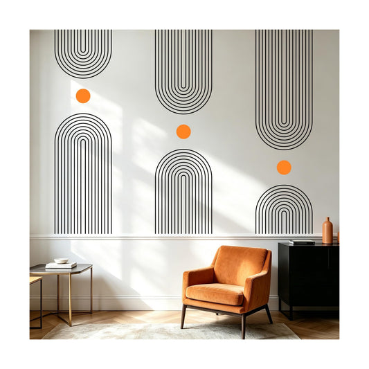 Boho Mid-Century Arch Wall Decals Peel and Stick / Boho#4 / Large