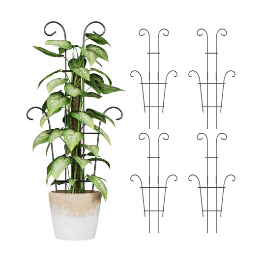 Larger 23.6in Plant Trellis for Climbing Plants Indoor Outdoor, 4 Pack Expandable Metal Trellis for Potted Plants