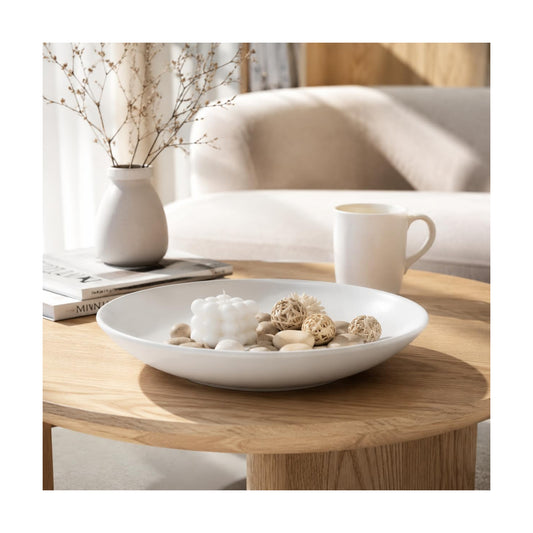 Large Ceramic Catchall Tray for Entryway / White / 12.6 Inch