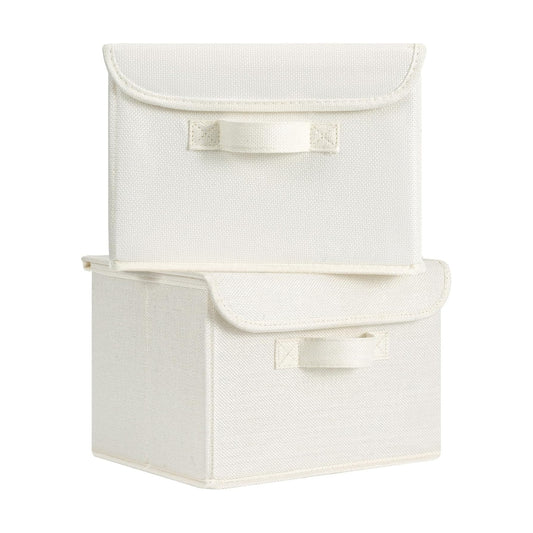 Storage Bins / Storage Boxes / Ivory White / Small / Set of 2