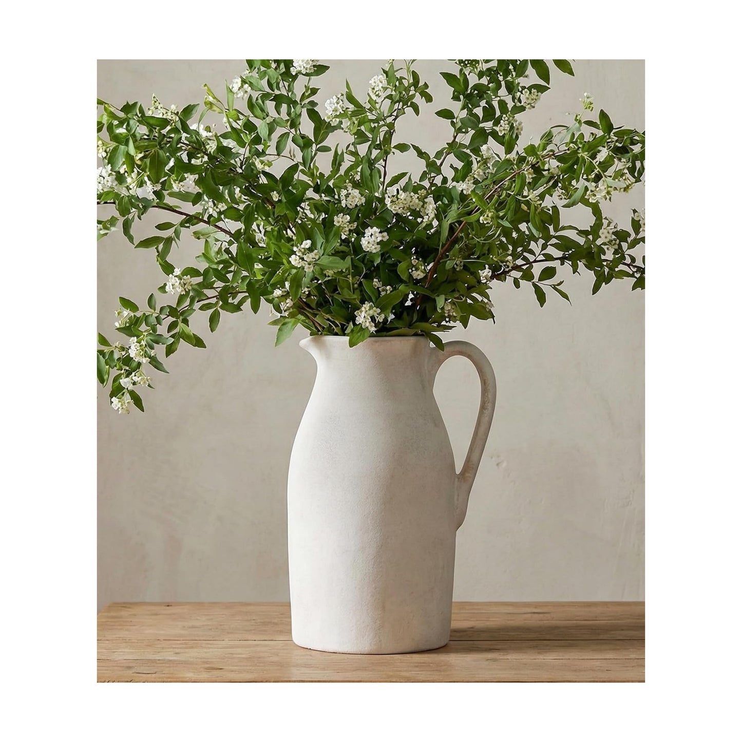 Ceramic Flower Vase / 11"h-antique Beige