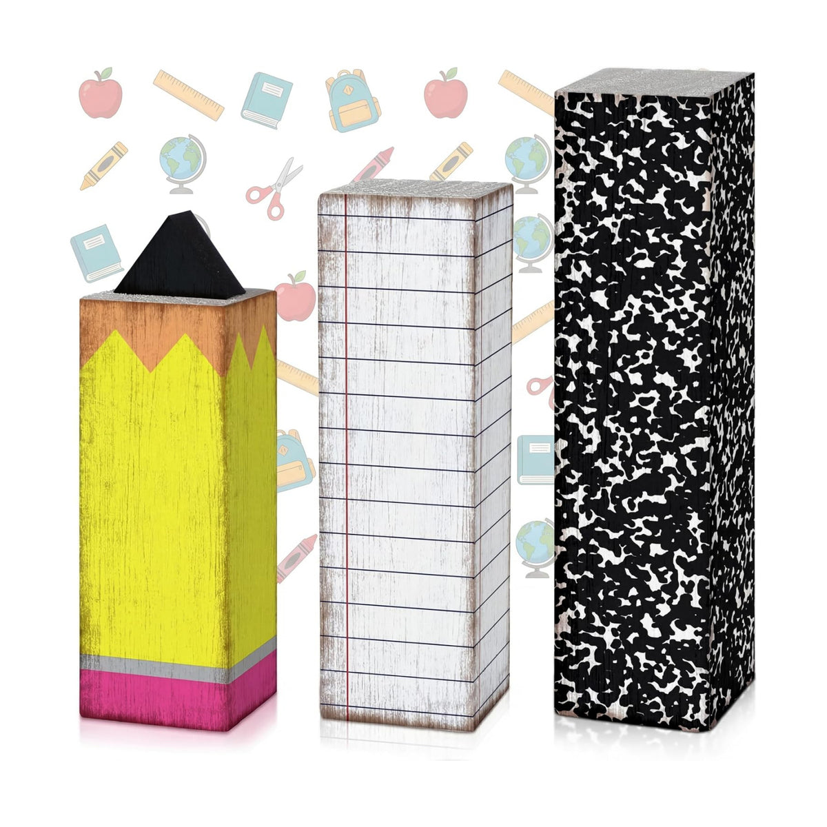 GlikCeil 3 Pcs Back to School Table Decoration Composition Notebook Decor