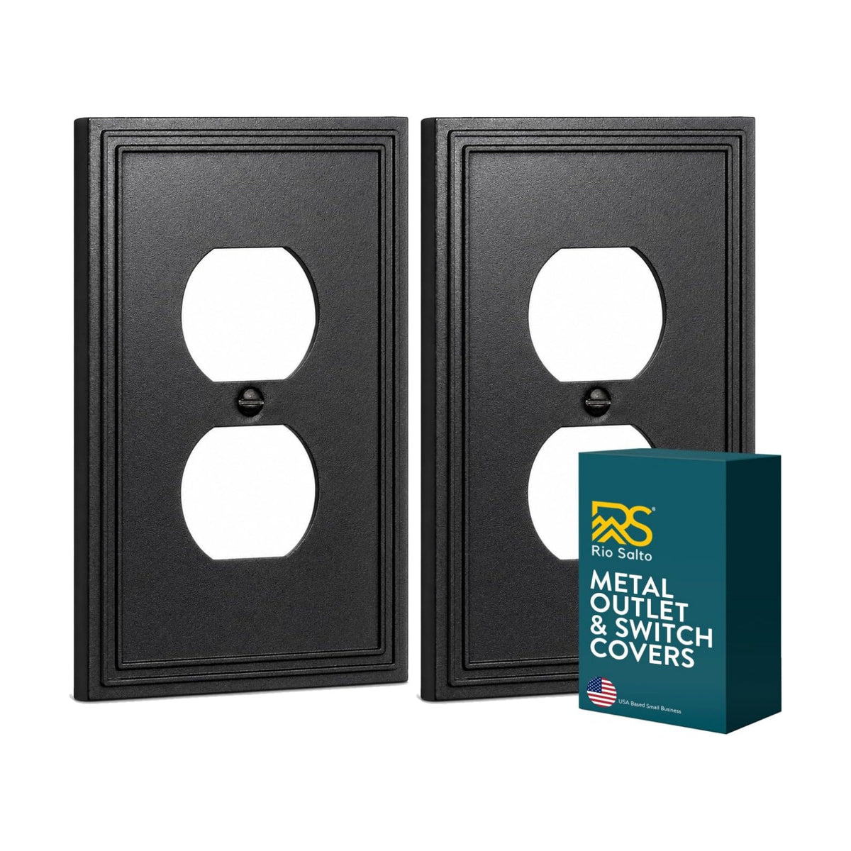 Rio Salto Black Outlet Cover Plate Duplex Receptacle Decorative Outlet Covers Light Switch Cover Modern Wall Plates