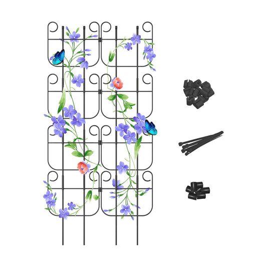 8 Pack Trellis for Climbing Plants Indoor, Expandable Small Metal Trellis for Potted Plants, Flowers Vine Ivy, Sturdy