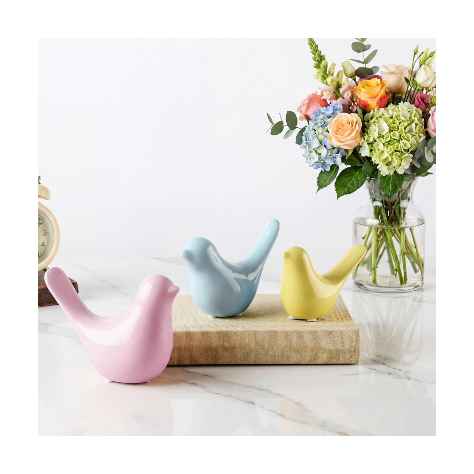 Pastel Decor Bird Figurine Statues / Cute Style / Set of 3