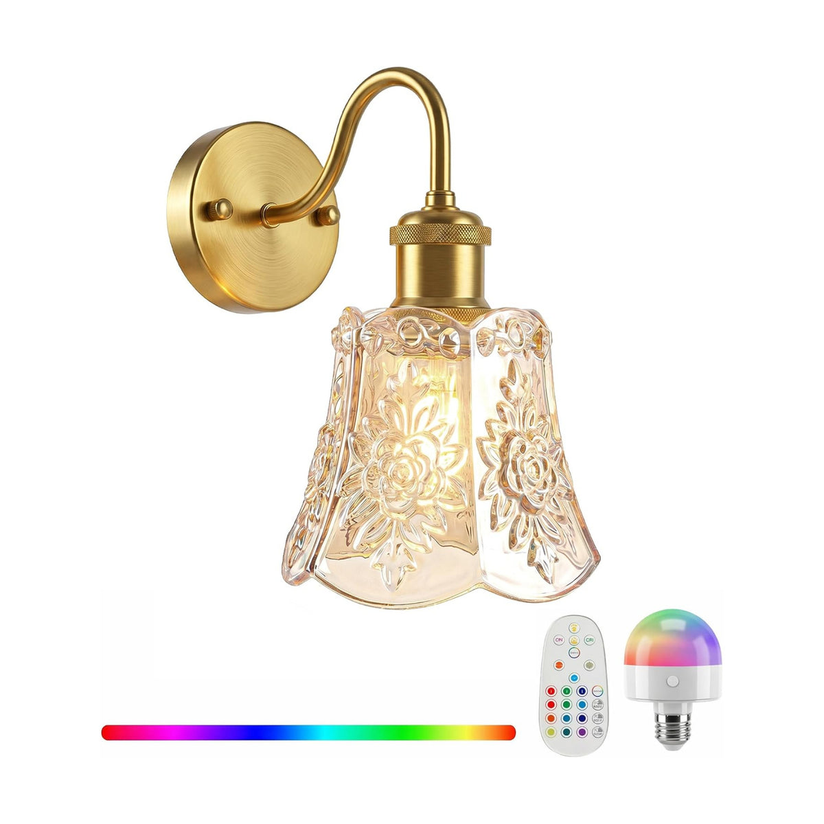 YUNICE Rechargeable Wall Sconces Set of 1 Battery Operated Wall Sconce with Remote Control Dimmable Cordless Wall Lamp