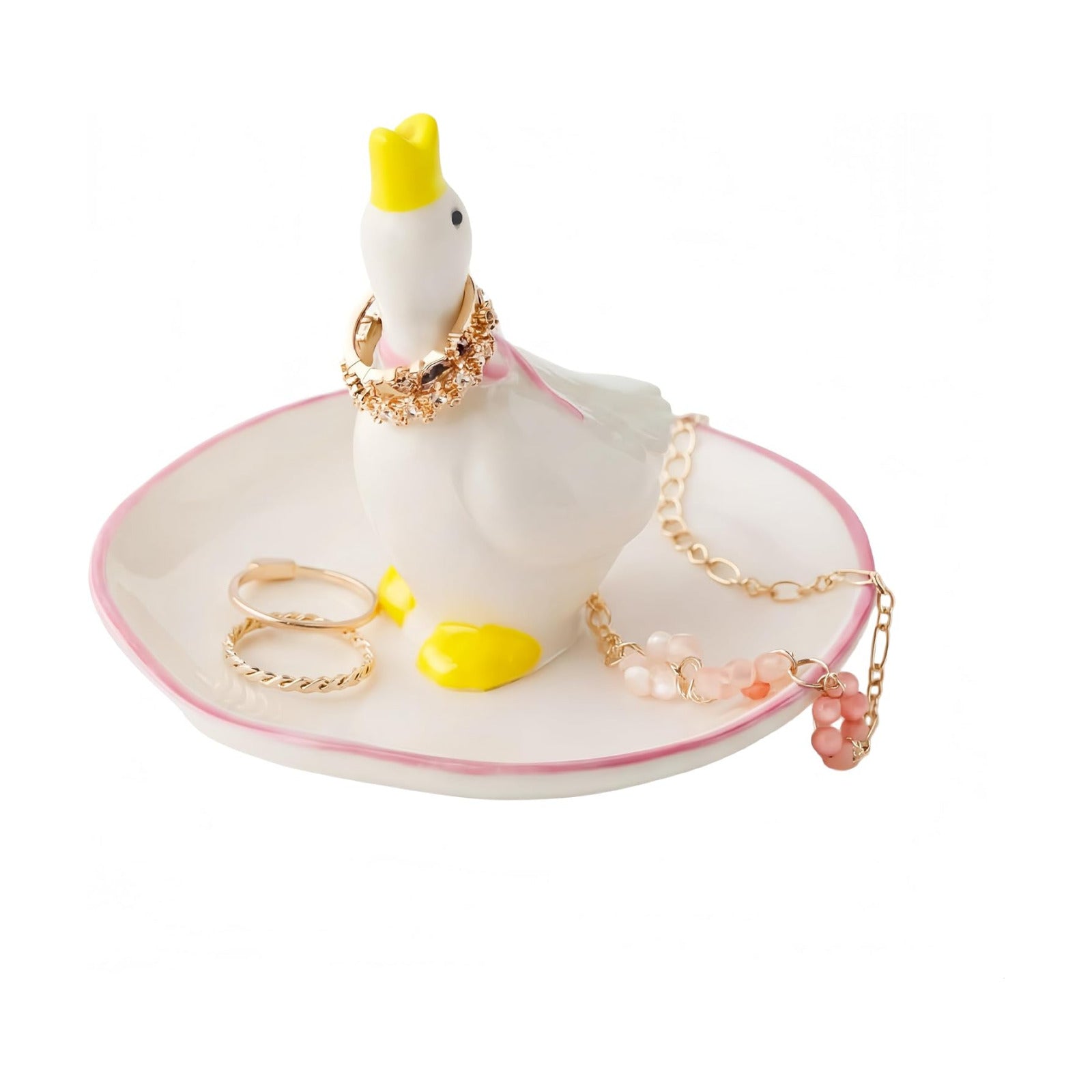 Silly Goose Ceramic Jewelry Tray Handmade Dish Trinket Organizer Decorative Silly Goose Jewelry