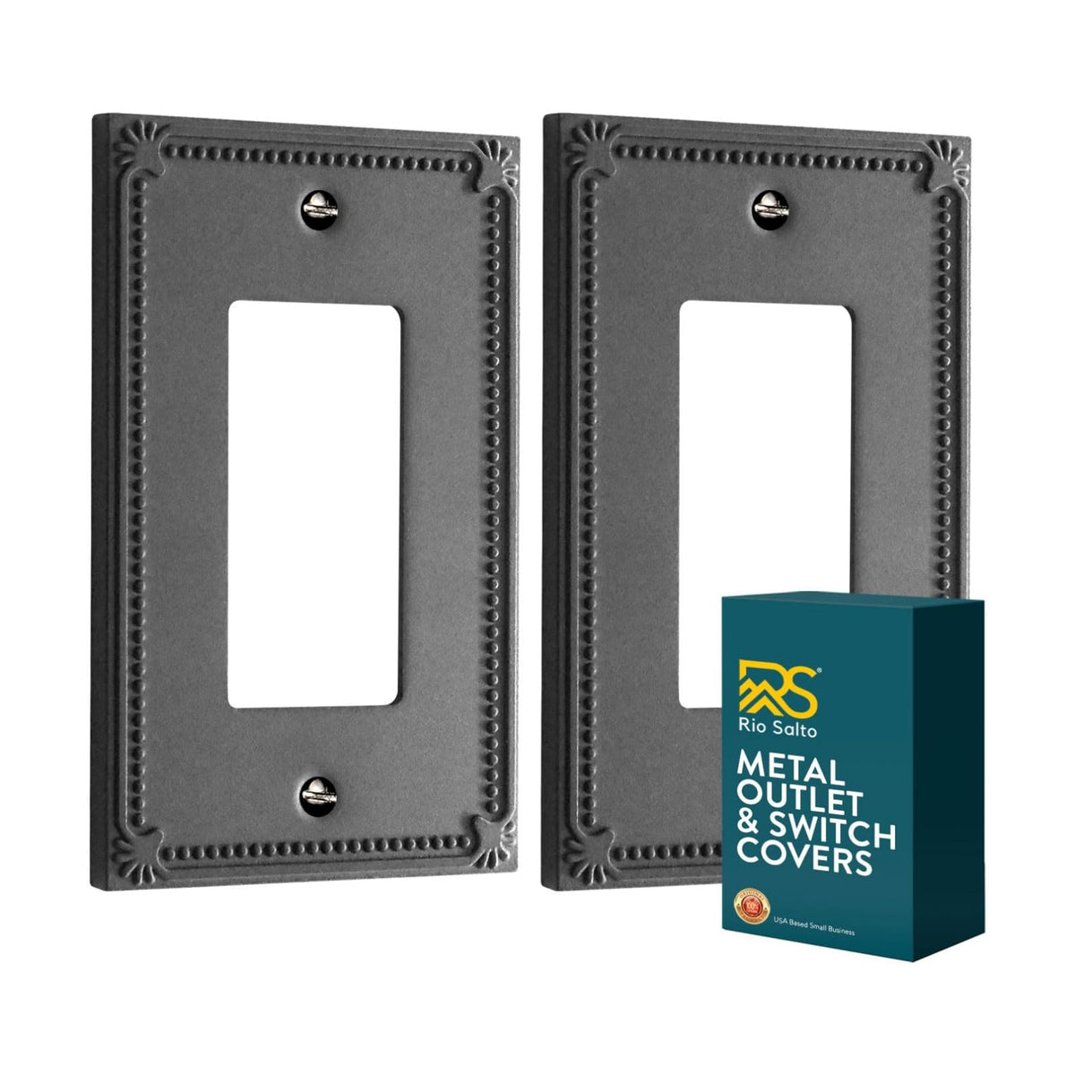 Rio Salto Black Light Switch Cover Plate Rocker 2 Pack Decorative Wall Plates Outlet Covers Paddle Switch Plate Metal —