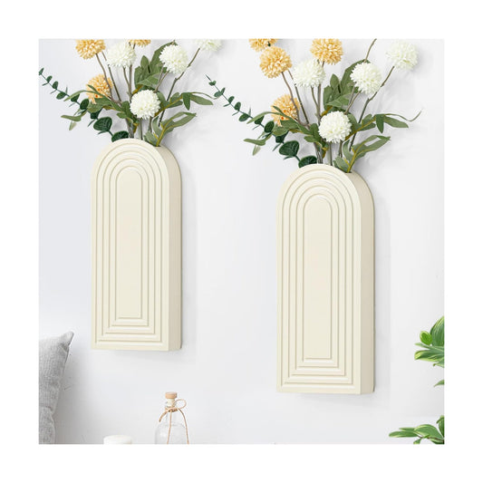 Wood Wall Hanging Planters / White