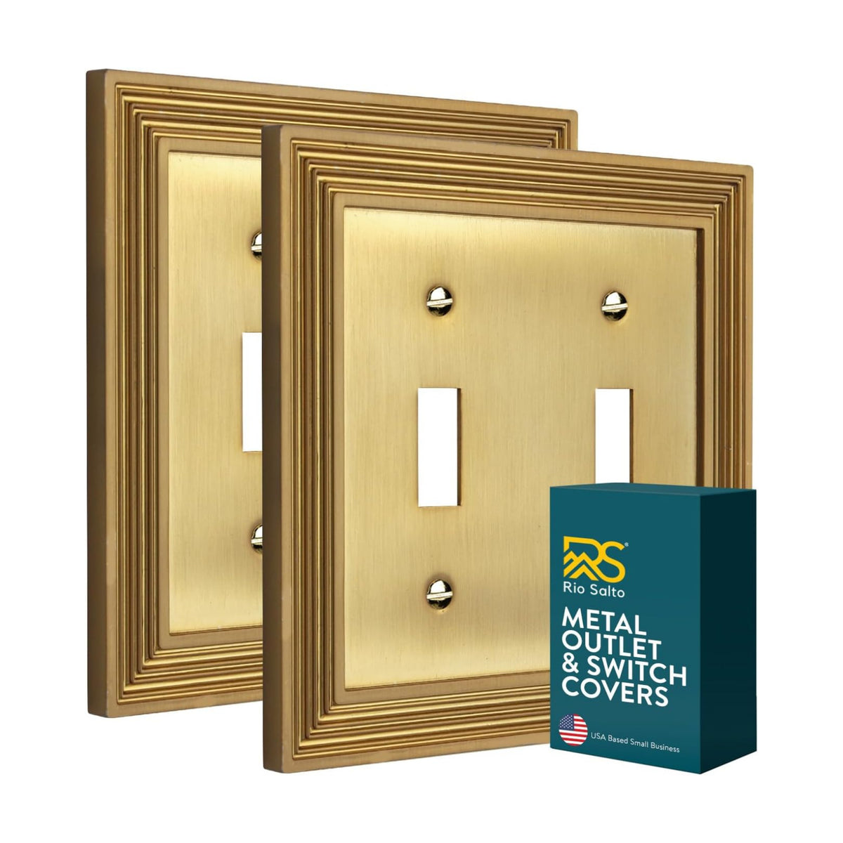 Rio Salto Gold Double Toggle Light Switch Cover Plate 2 Light Switch Cover Plate Toggle Wall Plate Cover Outlet Covers