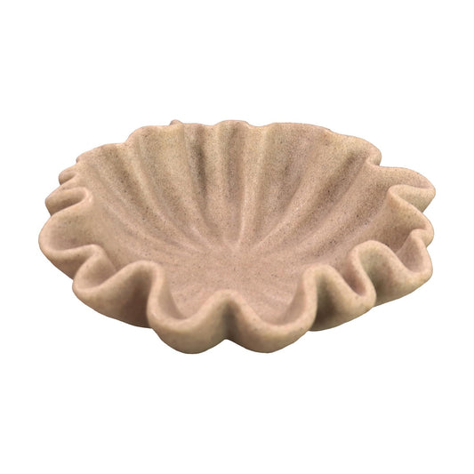 Handicraft Scalloped Bowls for Modern Home Decor / Beige / 6.1inch
