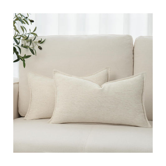 Farmhouse Decorative Pillow / Cream White / 20 x 12 / Set of 2