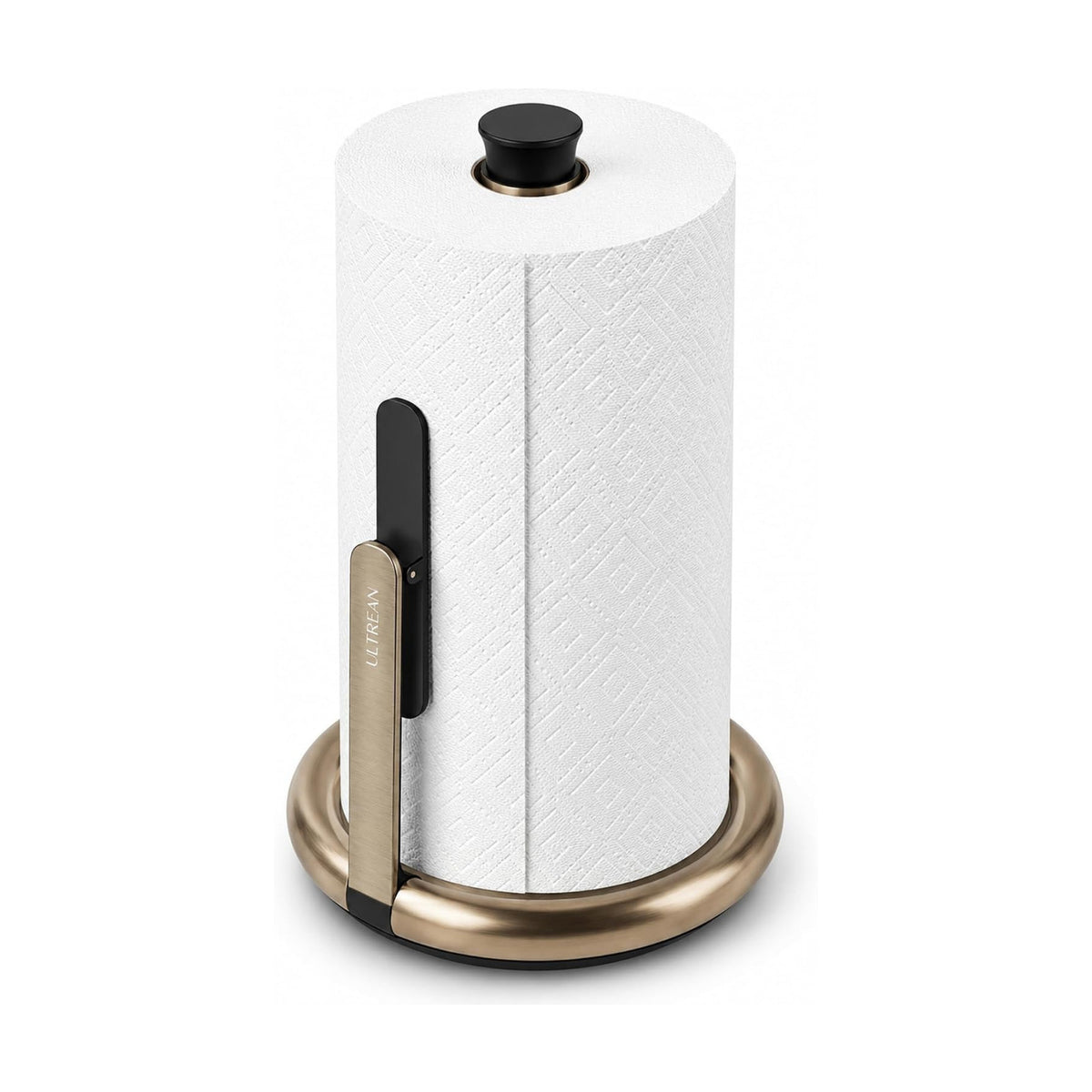 Ultrean Paper Towel Holder Countertop, Freestanding Paper Towel Dispenser with Spring-Loaded Arm for One-Handed Tear