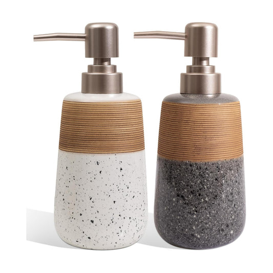 Ceramic Soap Dispenser Set / 2 x 15 / Oz Soap Dispenser / Set of 2