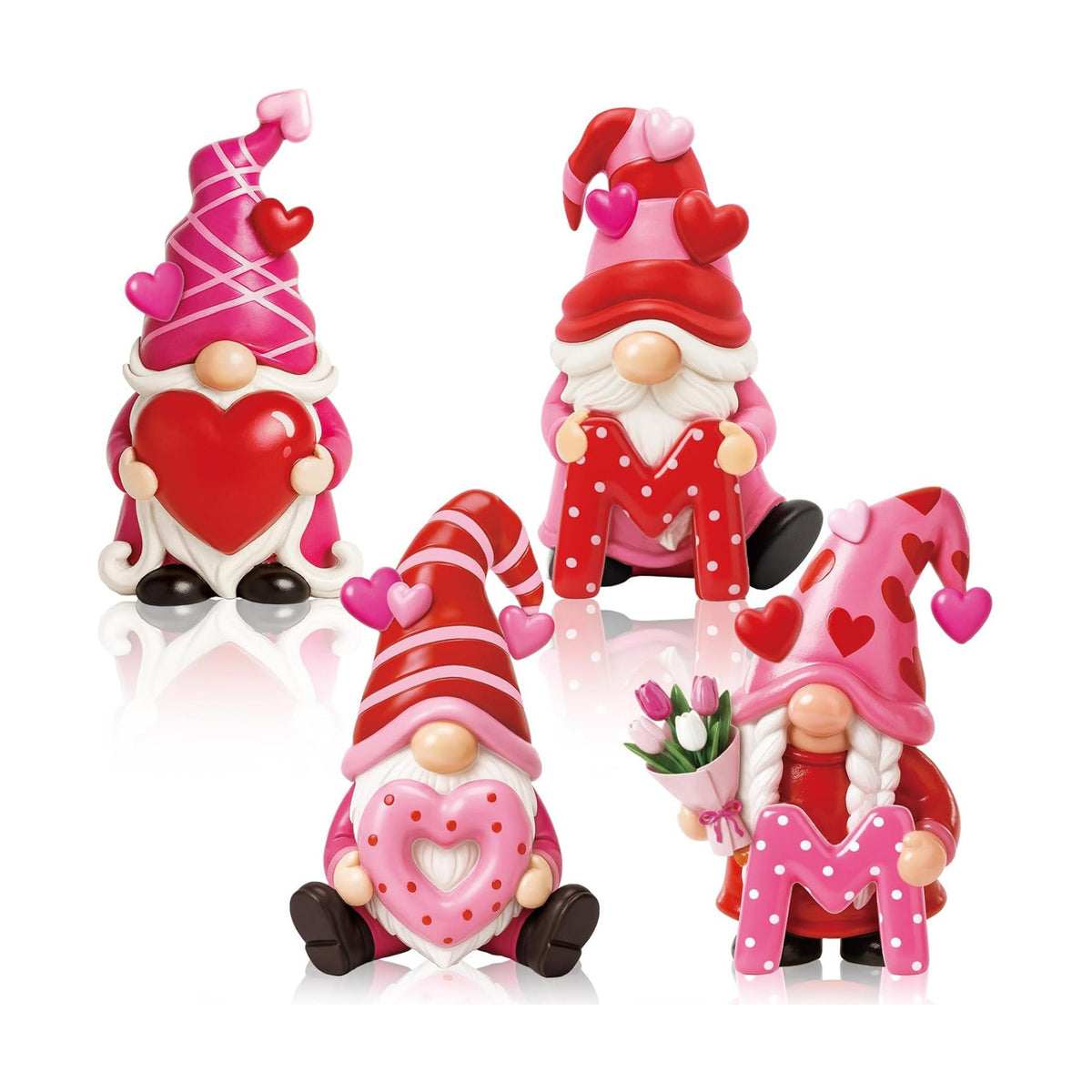 Simgoing 4 Pcs Gifts for Mom Resin Gnomes Figurines Love Mom Tabletop Decorations for Women Mother's Birthday Gifts Gnomes Garden Statues Table Centerpieces for Home Decor Mother Birthday Anniversary