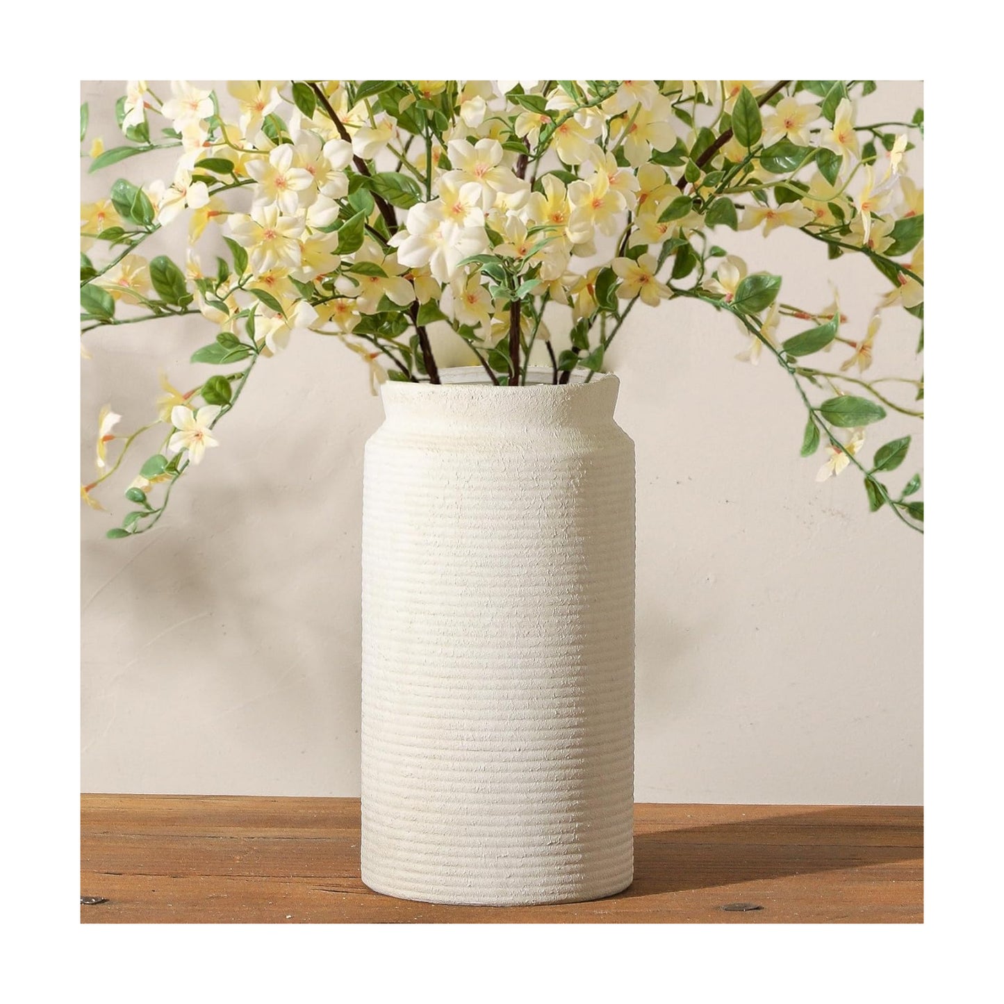 Ceramic Flower Vase Farmhouse Rustic Vase / 01-l-off White / 12 Inch