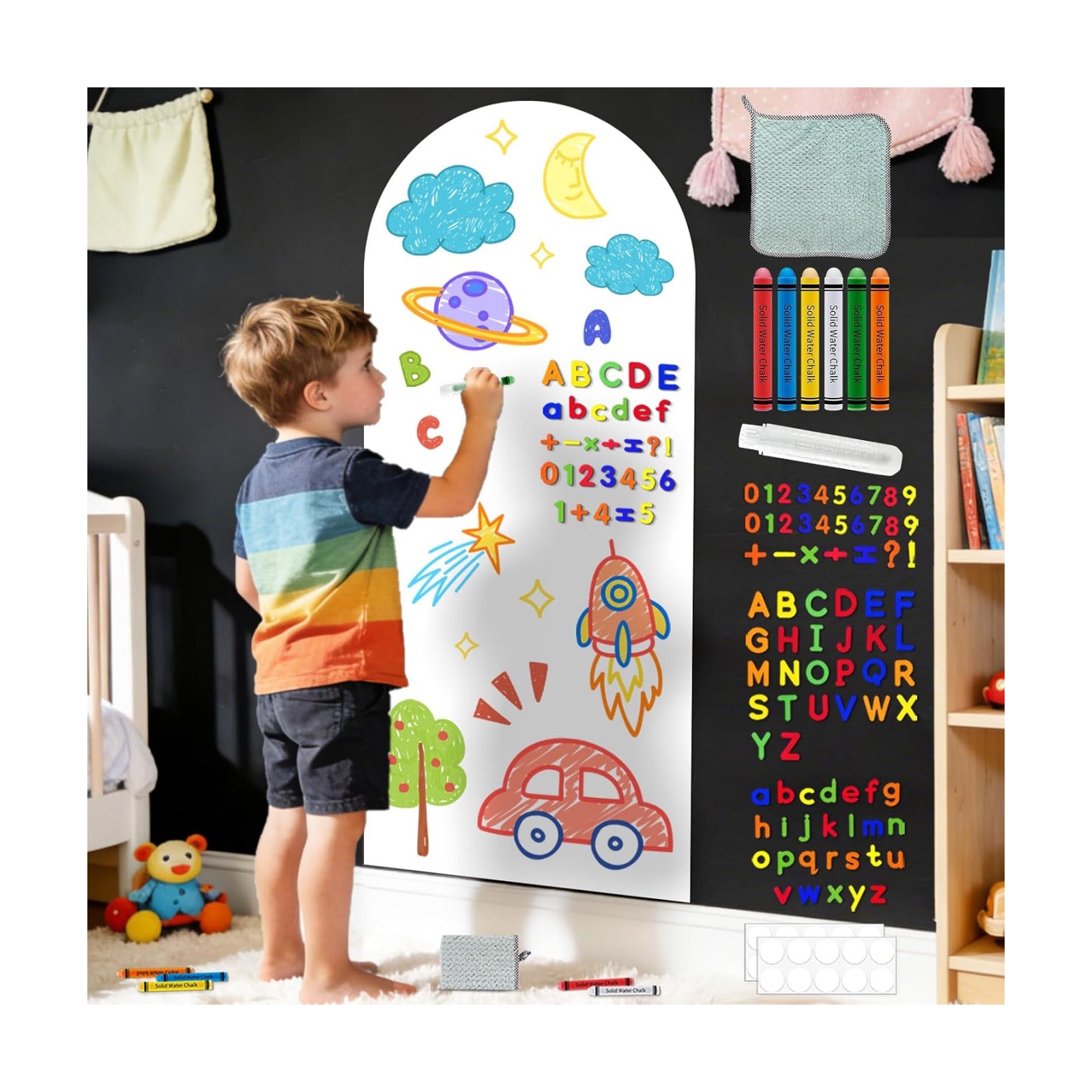 Arch Magnet Wall Decal for Kids Magnetic Board / White / 15.7 x 39.4