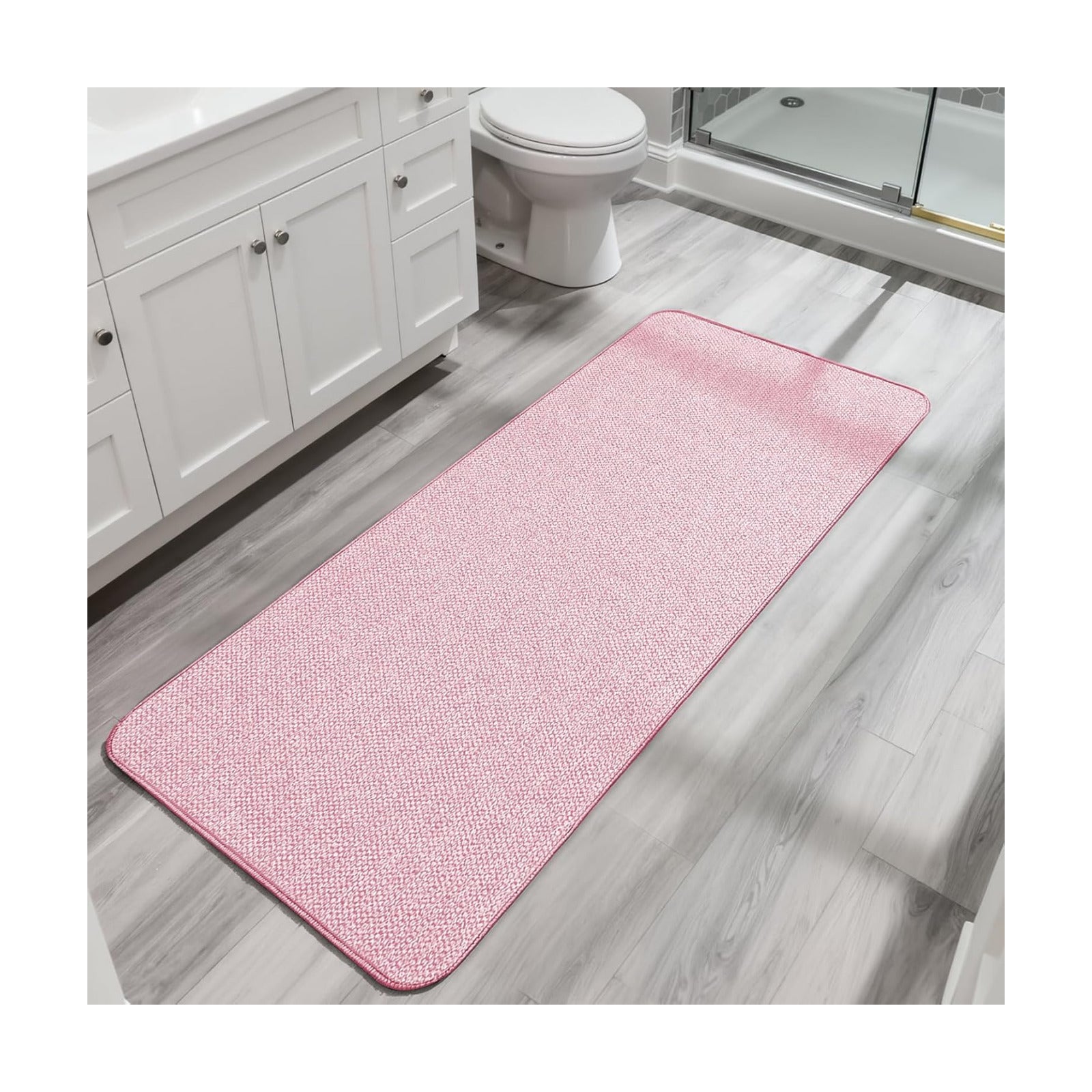 Bosap Bath Mat,Ultra Thin Bathroom Runner Rugs,Large Bath Mats for Bathroom,Quick Dry,Non-Slip,Machine Washable,Low