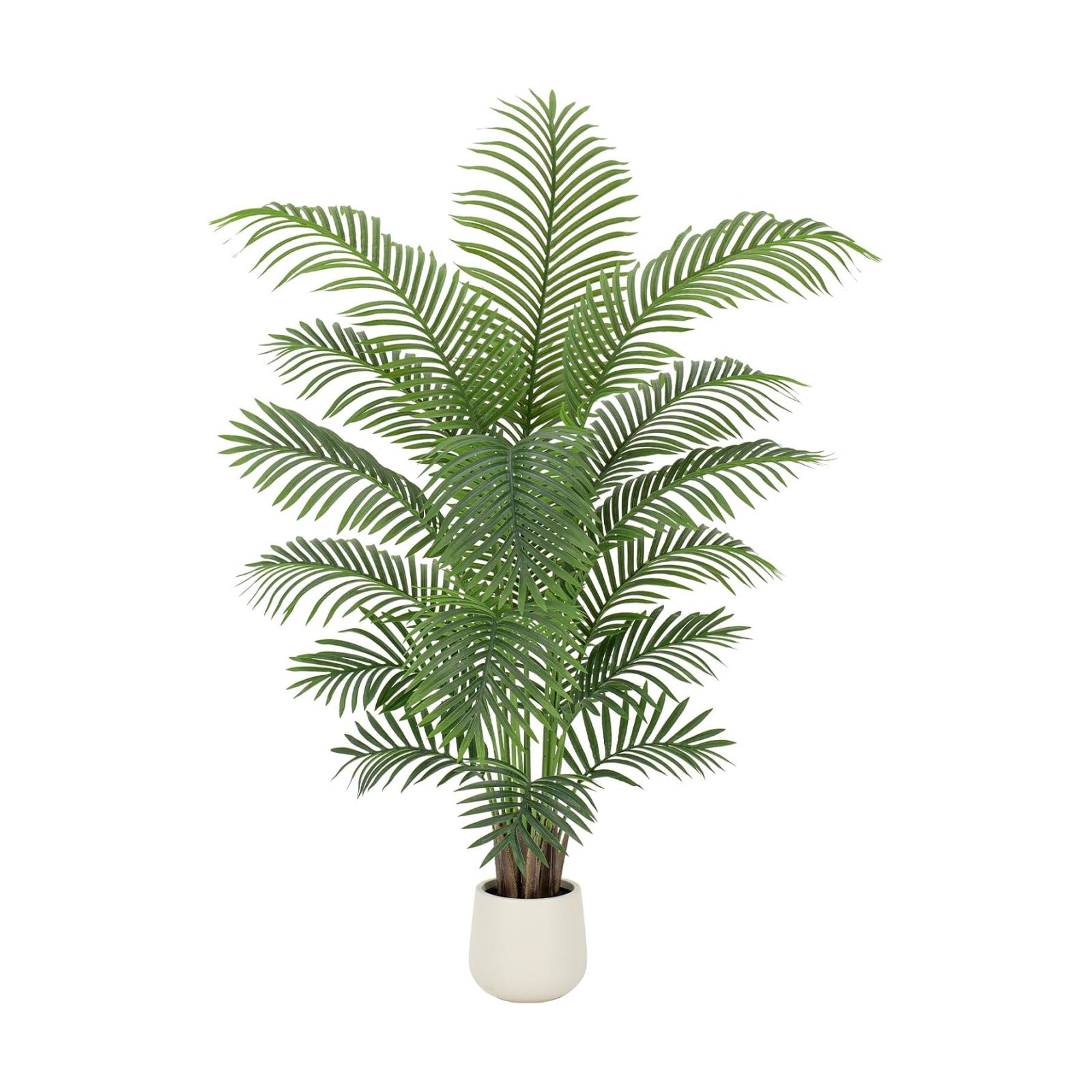 6ft Artificial Palm Tree Tall Faux Palm Tree Indoor Large Fake Plants with 18 Trunks Artificial Plants with White Pot