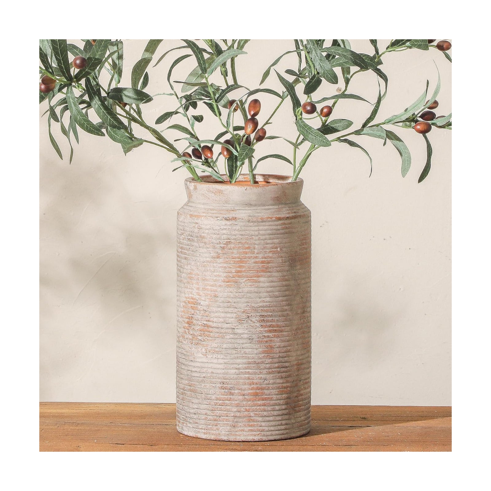 Ceramic Flower Vase Farmhouse Rustic Vase / 01-l-terra / 12 Inch