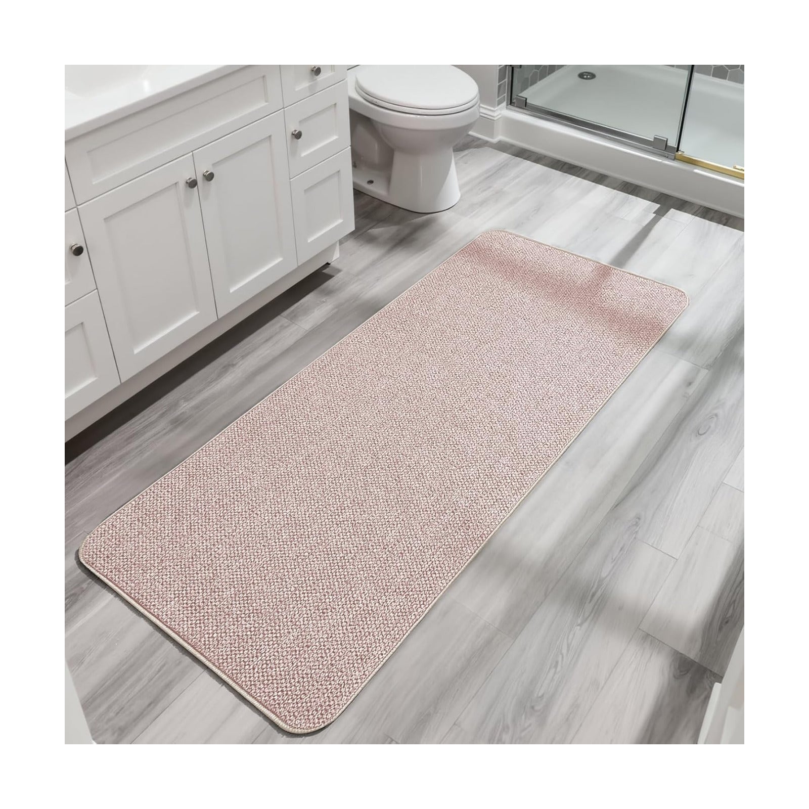 Bosap Bath Mat,Ultra Thin Bathroom Runner Rugs,Large Bath Mats for Bathroom,Quick Dry,Non-Slip,Machine Washable,Low